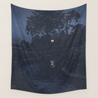 Fireflies Near Minumagawa River - Vintage Japanese Woodblock Print Art By Kawase Hasui Wall Tapestry Gallery Image 4