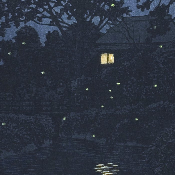 Fireflies Near Minumagawa River - Vintage Japanese Woodblock Print Art By Kawase Hasui Coffee Mug Gallery Image 2