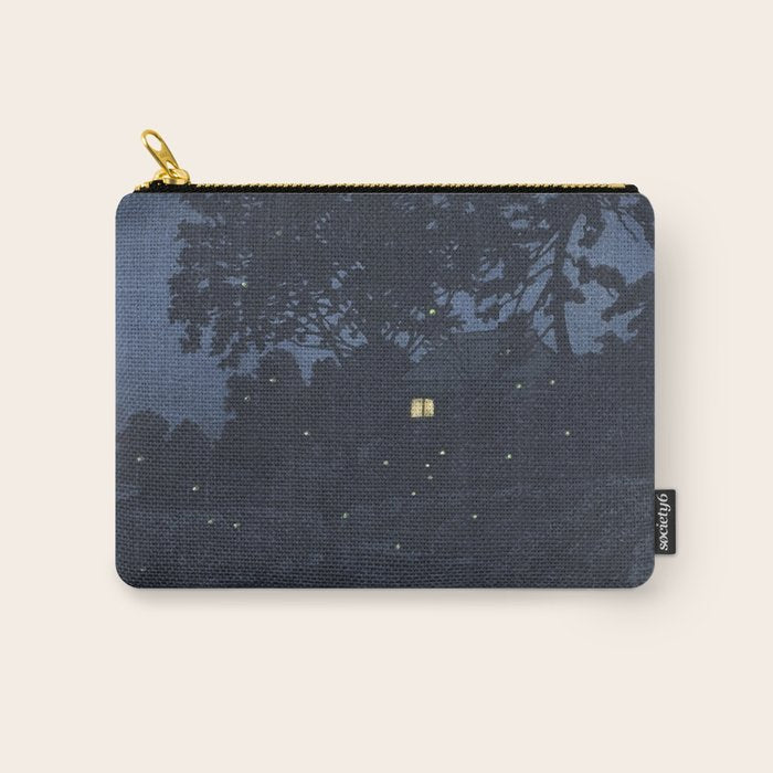 Fireflies Near Minumagawa River - Vintage Japanese Woodblock Print Art By Kawase Hasui Carry All Pouch Gallery Image 1