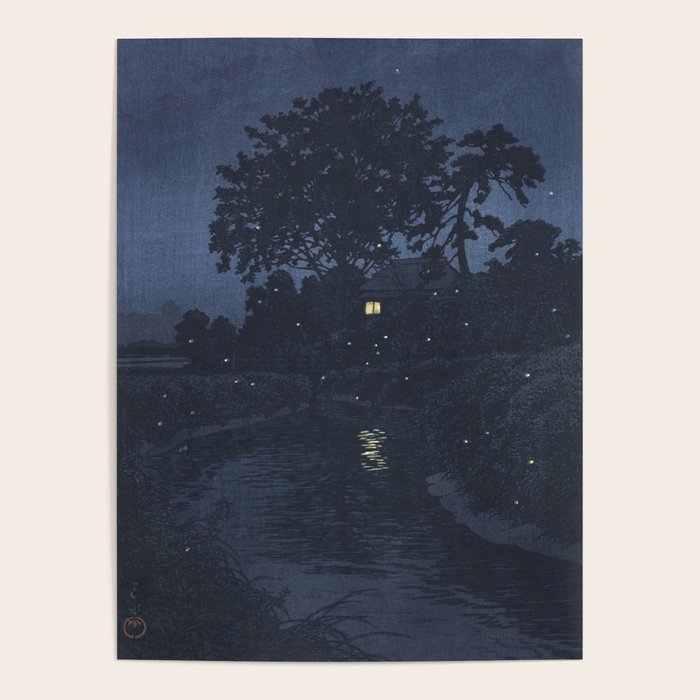 Fireflies Near Minumagawa River - Vintage Japanese Woodblock Print Art By Kawase Hasui Poster Gallery Image 4