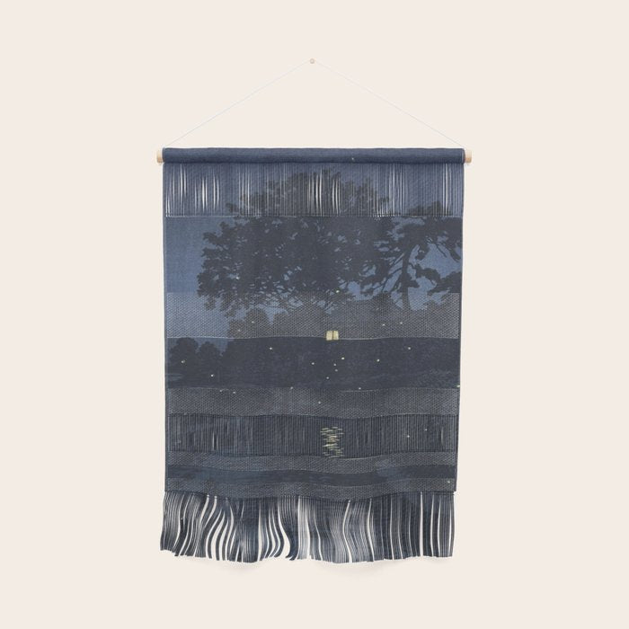 Fireflies Near Minumagawa River - Vintage Japanese Woodblock Print Art By Kawase Hasui Wall Hanging Gallery Image 1