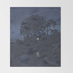 Fireflies Near Minumagawa River - Vintage Japanese Woodblock Print Art By Kawase Hasui Throw Blanket Gallery Image 2
