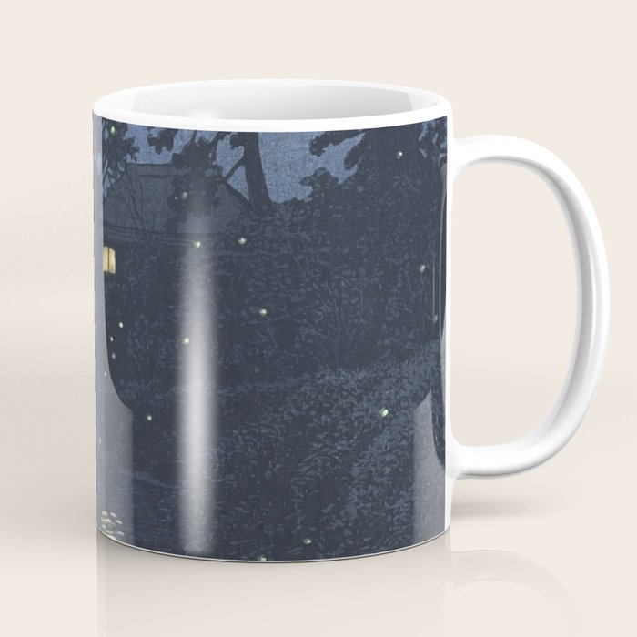 Fireflies Near Minumagawa River - Vintage Japanese Woodblock Print Art By Kawase Hasui Coffee Mug Gallery Image 1