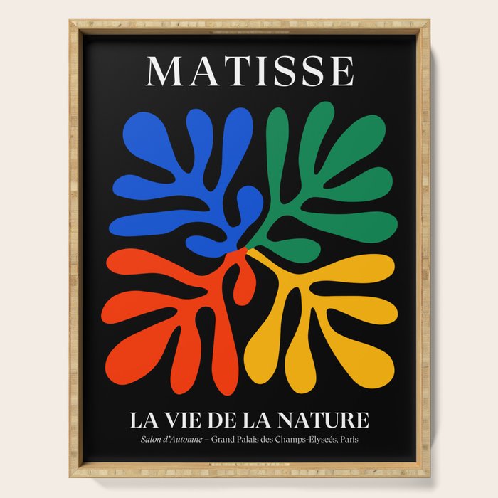 Nature Leaf Cutouts II: Night Edition | Mid-Century Henri Matisse Series Serving Tray Gallery Image 1
