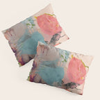 pink summer roses 3 triptych abstract Pillow Sham Gallery Image 3