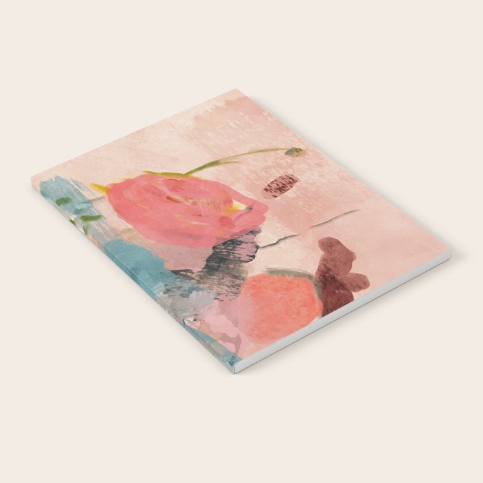 pink summer roses 3 triptych abstract Notebook Gallery Image 2