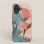 pink summer roses 3 triptych abstract iPhone Case Gallery Image 1