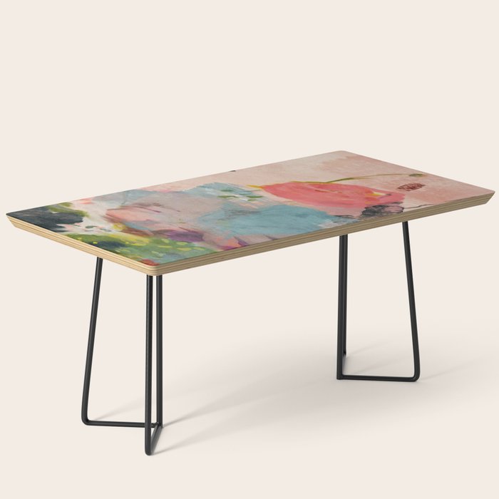 pink summer roses 3 triptych abstract Coffee Table Gallery Image 1