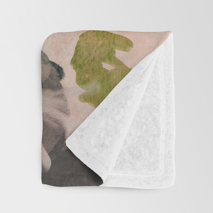 pink summer roses 3 triptych abstract Throw Blanket Gallery Image 3