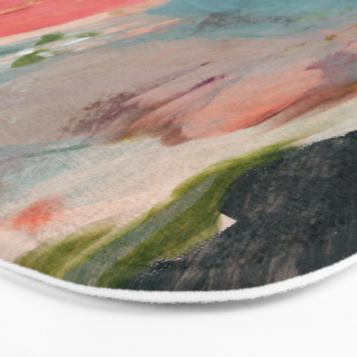 pink summer roses 3 triptych abstract Bath Mat Gallery Image 3