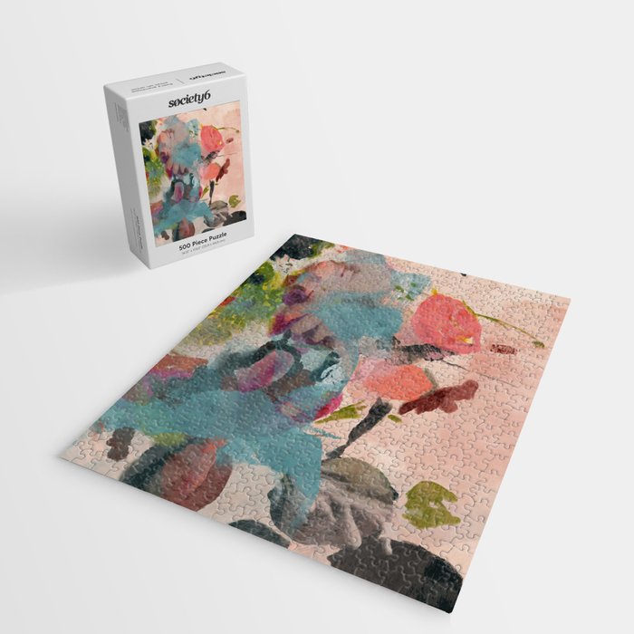 pink summer roses 3 triptych abstract Jigsaw Puzzle Gallery Image 2