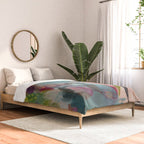 pink summer roses 3 triptych abstract Comforter Gallery Image 2