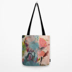 pink summer roses 3 triptych abstract Tote Bag Gallery Image 2