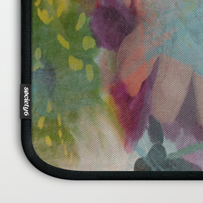 pink summer roses 3 triptych abstract Laptop Sleeve Gallery Image 3