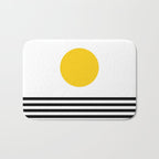 Midcentury Yellow Minimalist Sunset With Black Stripes Bath Mat Gallery Image 1