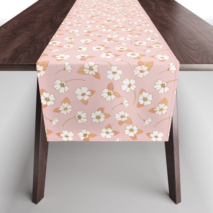 Spring Garden Dlicate Blooms - Pink Table Runner Gallery Image 1