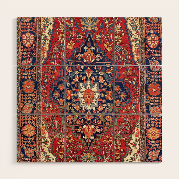 Farahan Arak West Persian Rug Print Wood Wall Art Gallery Image 1