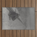 Edgar Allan Poe Walking the Bronx's High Bridge black and white lithograph  Outdoor Rug Gallery Image 1
