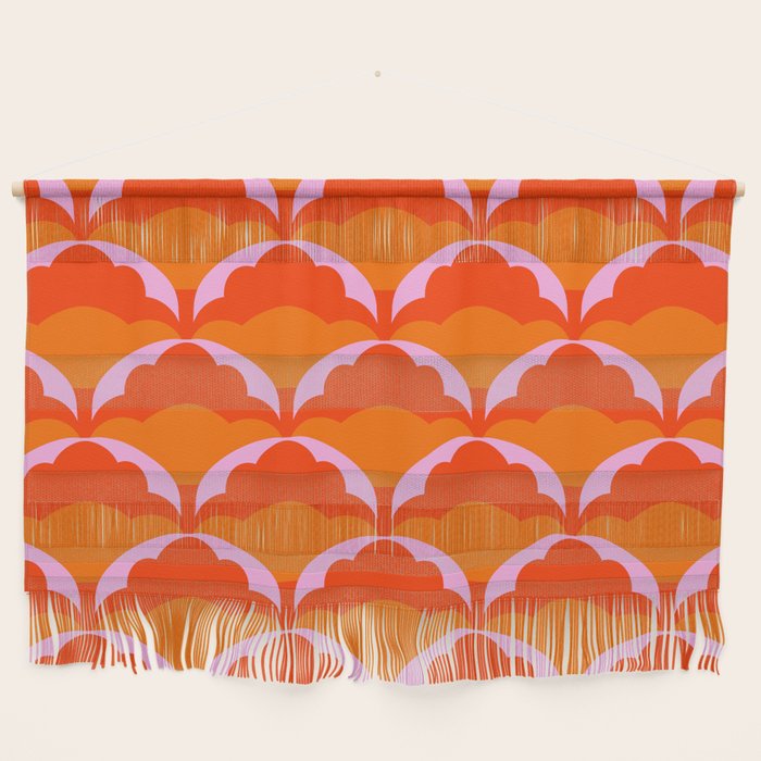 Orange Scalloped Floral Pattern Wall Hanging Gallery Image 1