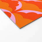Orange Scalloped Floral Pattern Welcome Mat Gallery Image 2