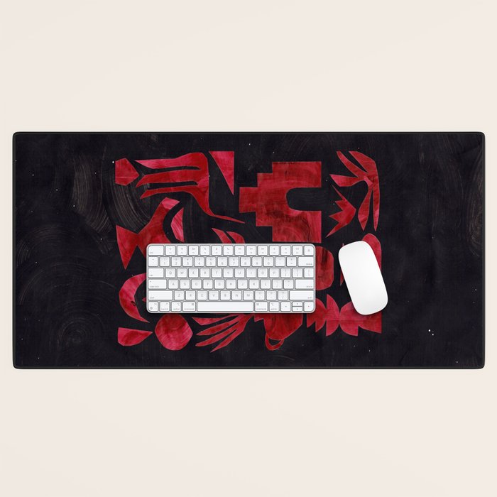Crimson Village At Night  Desk Mat Gallery Image 1