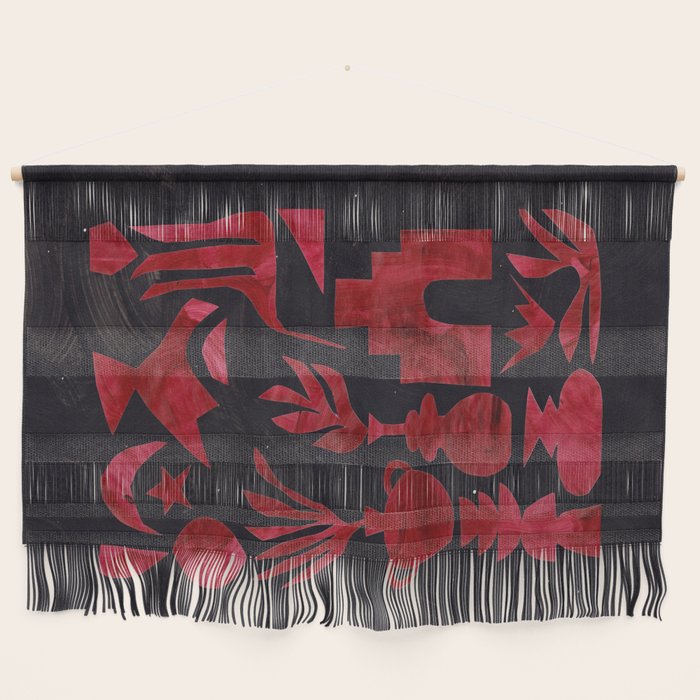 Crimson Village At Night  Wall Hanging Gallery Image 1