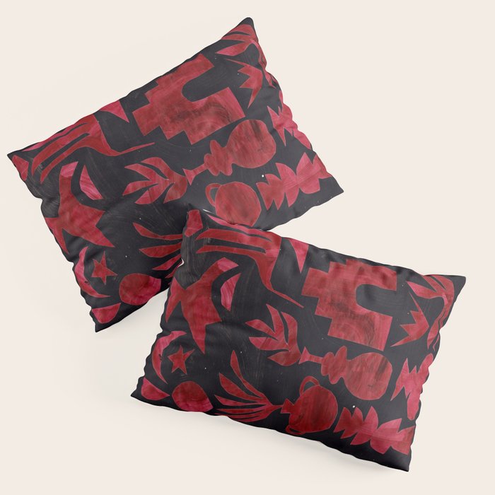 Crimson Village At Night  Pillow Sham Gallery Image 3