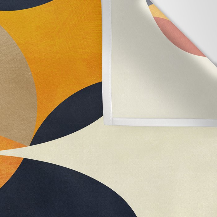 mid century geometric shapes autumn Wall Tapestry Gallery Image 3