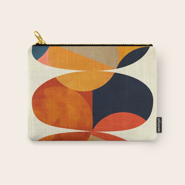 mid century geometric shapes autumn Carry All Pouch Gallery Image 1
