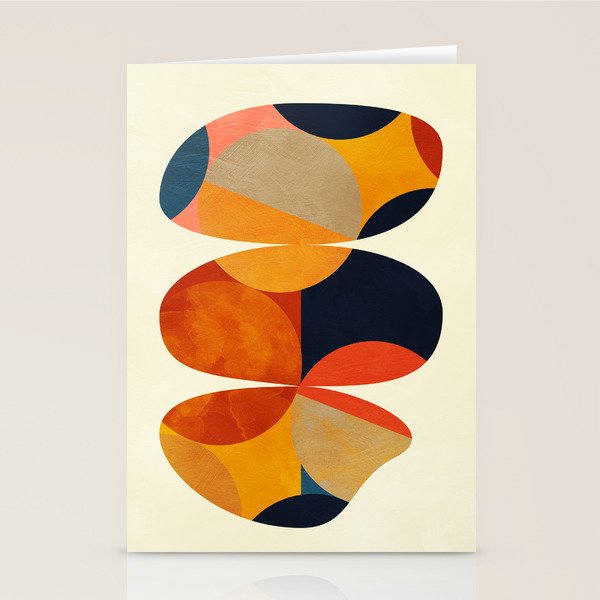mid century geometric shapes autumn Stationery Card Gallery Image 1