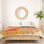 mid century geometric shapes autumn Duvet Cover Gallery Image 3