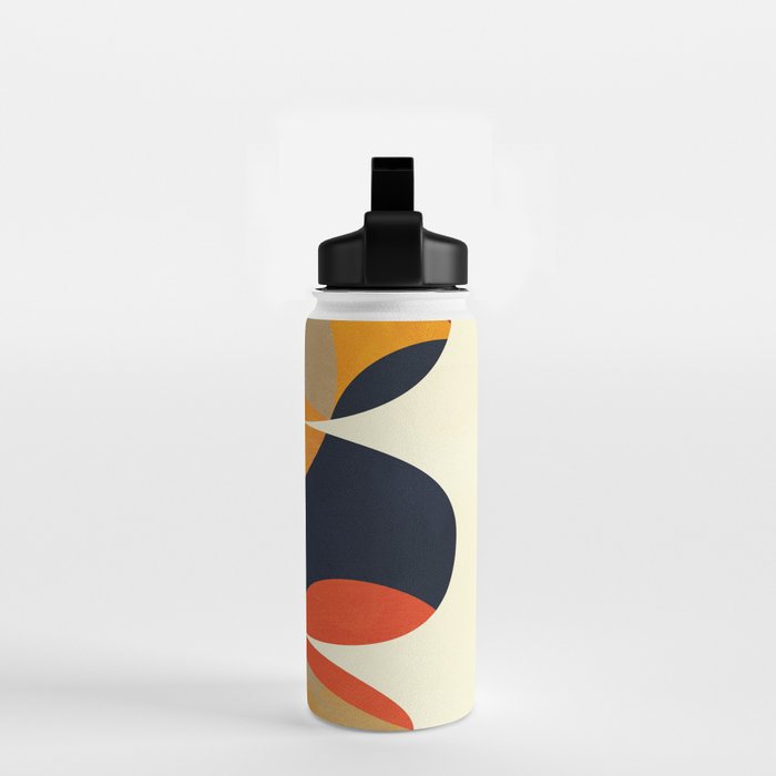 mid century geometric shapes autumn Water Bottle Gallery Image 2