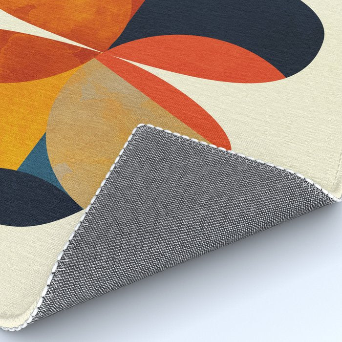 mid century geometric shapes autumn Rug Gallery Image 4