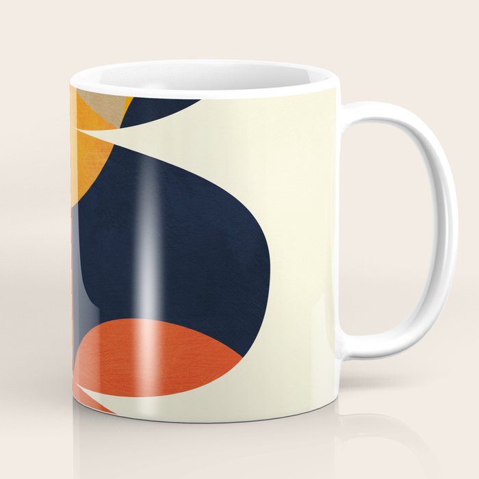 mid century geometric shapes autumn Coffee Mug Gallery Image 1