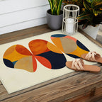 mid century geometric shapes autumn Outdoor Rug Gallery Image 2