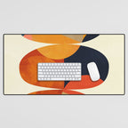 mid century geometric shapes autumn Desk Mat Gallery Image 1