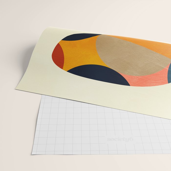 mid century geometric shapes autumn Wrapping Paper Gallery Image 2