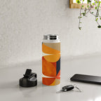 mid century geometric shapes autumn Water Bottle Gallery Image 4