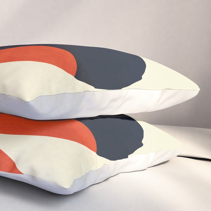 mid century geometric shapes autumn Pillow Sham Gallery Image 3