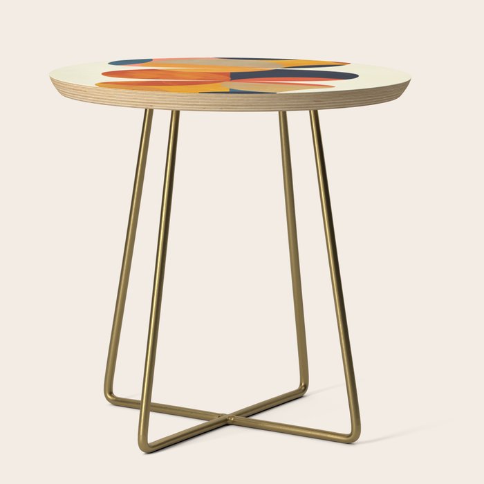 mid century geometric shapes autumn Side Table Gallery Image 1