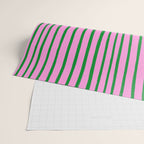 Green and Pink Brush Stroke Stripes Wrapping Paper Gallery Image 2