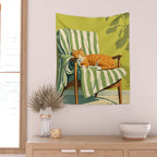 Sleeping Ginger Cat Sunshine Wall Tapestry Gallery Image 2