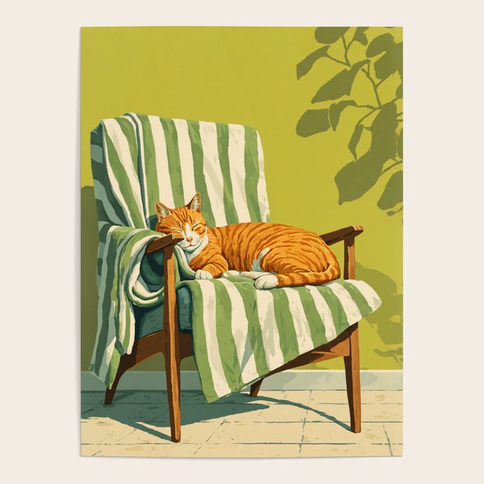 Sleeping Ginger Cat Sunshine Poster Gallery Image 4