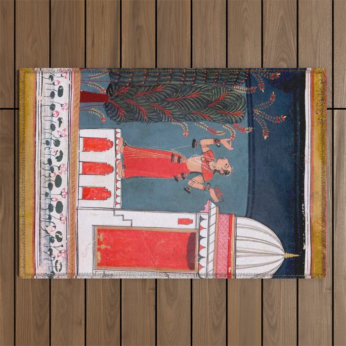 Gauri Ragini Mughal Indian Painting Illustration Outdoor Rug Gallery Image 1