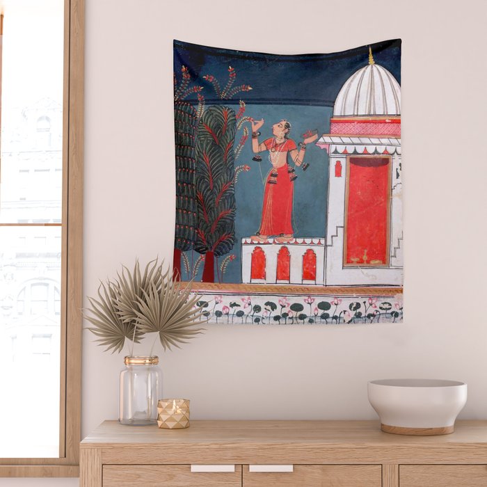 Gauri Ragini Mughal Indian Painting Illustration Wall Tapestry Gallery Image 2