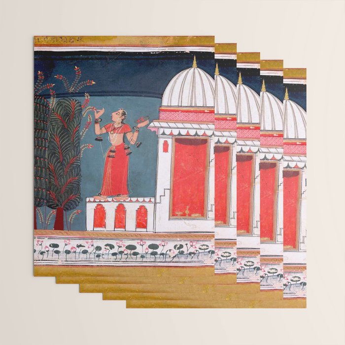 Gauri Ragini Mughal Indian Painting Illustration Wrapping Paper Gallery Image 3