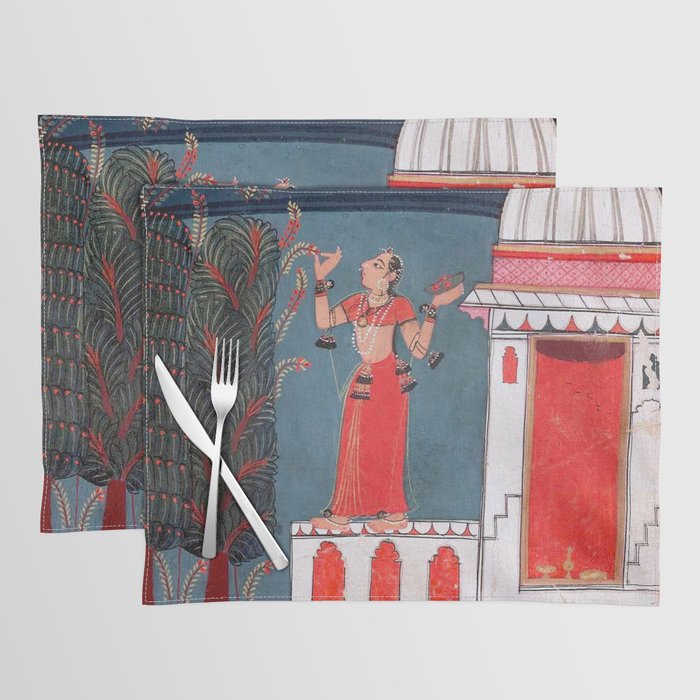 Gauri Ragini Mughal Indian Painting Illustration Placemat Gallery Image 1