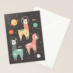 Astronaut Llamas in Space Stationery Card Gallery Image 2