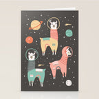 Astronaut Llamas in Space Stationery Card Gallery Image 2