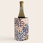 Floral Prints, Navy, Coral, Peach and Gray, Abstract Art, Coloured Prints Wine Chiller Gallery Image 2